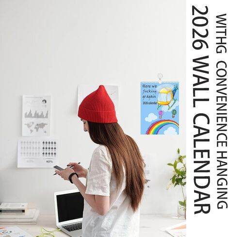 2026 Here We F*cking Go again Calendar | Wall Calendar, Hang with Ease, Funny Home Office Wall Calendar,Funny Monthly Calendar Gag Gift for Friends in Saudi Arabia