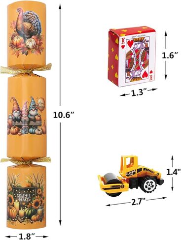 ceiba tree Thanksgiving Crackers Poppers No-Snap No Popping 10 PCS Prefilled with Mini Toys Gifts Prizes & Hats & Joke Tradition Turkey Party Favors Dinner Table Games Activities for Kids Family in Saudi Arabia