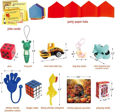 ceiba tree Thanksgiving Crackers Poppers No-Snap No Popping 10 PCS Prefilled with Mini Toys Gifts Prizes & Hats & Joke Tradition Turkey Party Favors Dinner Table Games Activities for Kids Family in Saudi Arabia
