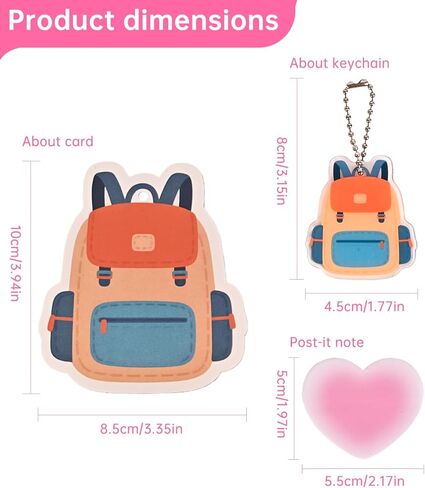 24 Pack Valentines Day Gifts for Kids Classroom,with Greeting Card,Acrylic Keychain,Post-it notes,Eraser,Pencil Sharpener,Packaging bag,Party Favor for School Gift Exchange in Saudi Arabia