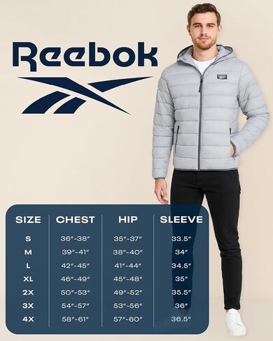 Reebok Men Winter Jacket - Puffer Parka Coat - Heavyweight Ski Jacket for Men, M-XXL in Kuwait