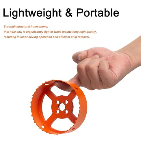 Hole Saw Kit for Metal and Wood Plastic Project, Bi-Metal Hole Saw Set with Case and Arbor, 3", 4" and 4-1/4", Hole Cutter with Flat and Smooth Cutting Drilling Edge, Fast Chip Removal in Saudi Arabia