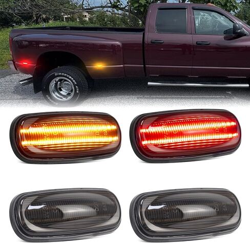 LED Side Marker Lights for 2003-2009 Dodge RAM 2500 3500 SLT ST TRX4 Dually Dual Row Wheel Smoked Lens 4PCS Amber Red Front Rear Fender Bed Lamp in Saudi Arabia