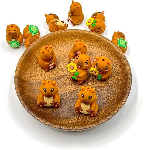 12PCS 3D Capybara Silicone Beads, 4 Styles Capybara Silicone Focal Beads for Keychain Making, Animal Themed Loose Beads Bulk for Beaded Pen DIY Handicrafts Necklace Bracelet Lanyard Pendants in Saudi Arabia