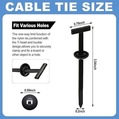 200 Pcs Heavy Duty Nylon Cable Ties for Automotive Body & Trim Clips, Self-Locking Zip Ties for Car Body, Replacement Parts & Outdoor Use - Strong Adjustable Plastic Fasteners in Saudi Arabia