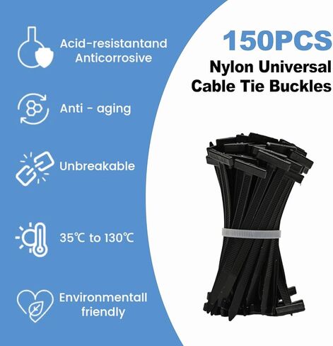 200 Pcs Heavy Duty Nylon Cable Ties for Automotive Body & Trim Clips, Self-Locking Zip Ties for Car Body, Replacement Parts & Outdoor Use - Strong Adjustable Plastic Fasteners in Saudi Arabia