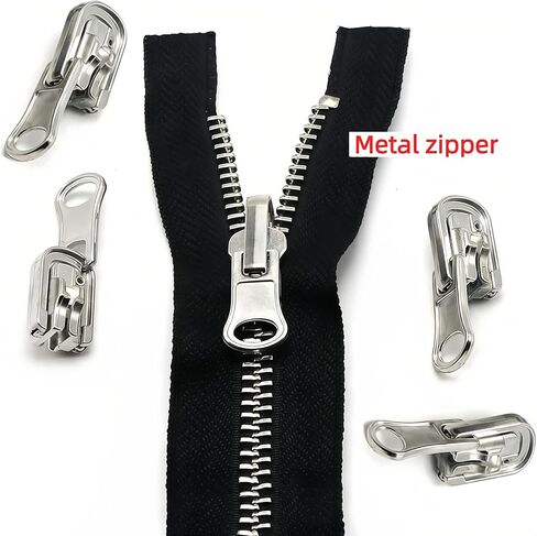 Universal Zipper Repair Kit - 3-Size Double-Sided Zipper Slider Replacement for Quick Fix on Jackets, Luggage & Backpacks No-Sew Installation DIY Home & Outdoor Use in Saudi Arabia