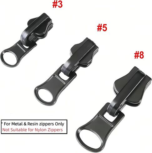 Universal Zipper Repair Kit - 3-Size Double-Sided Zipper Slider Replacement for Quick Fix on Jackets, Luggage & Backpacks No-Sew Installation DIY Home & Outdoor Use in Saudi Arabia
