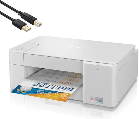 طابعة Brother MFC-J1215W INKvestment Tank اللاسلكية الكل في واحد ملونة نافثة للحبر للمكتب المنزلي - الطباعة والنسخ والمسح الضوئي - 16 صفحة في الدقيقة، 1200 × 600 نقطة في البوصة، التحكم الصوتي، 150 ورقة - كابل طابعة BROAGE بطول 4 أقدام in Saudi Arabia