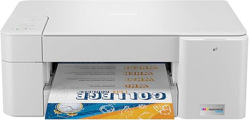 طابعة Brother MFC-J1215W INKvestment Tank اللاسلكية الكل في واحد ملونة نافثة للحبر للمكتب المنزلي - الطباعة والنسخ والمسح الضوئي - 16 صفحة في الدقيقة، 1200 × 600 نقطة في البوصة، التحكم الصوتي، 150 ورقة - كابل طابعة BROAGE بطول 4 أقدام in Saudi Arabia
