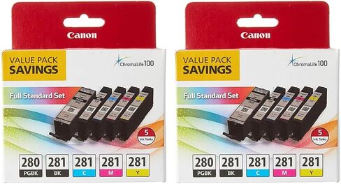 Canon 2 Pack PGI-280/CLI-281 5 Color Ink Pack for Select PIXMA TR, TS Series Printers in Saudi Arabia
