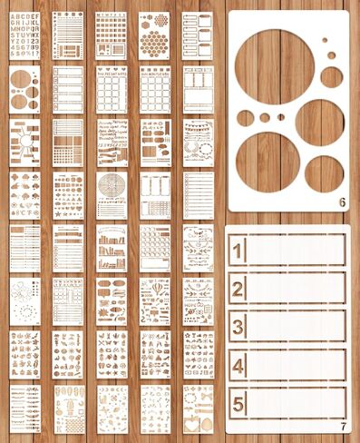 40Pcs Journal Planner Stencils Templates, 4"x7" DIY Calendar Journal Stencils for Scrapbook Notebook Diary Cards Decorations Journal Supplies Accessories in Kuwait