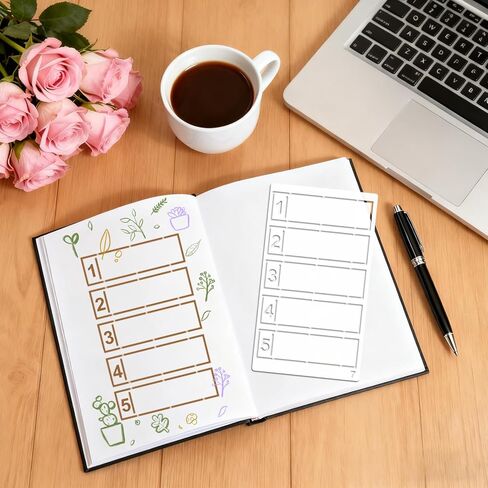 40Pcs Journal Planner Stencils Templates, 4"x7" DIY Calendar Journal Stencils for Scrapbook Notebook Diary Cards Decorations Journal Supplies Accessories in Kuwait