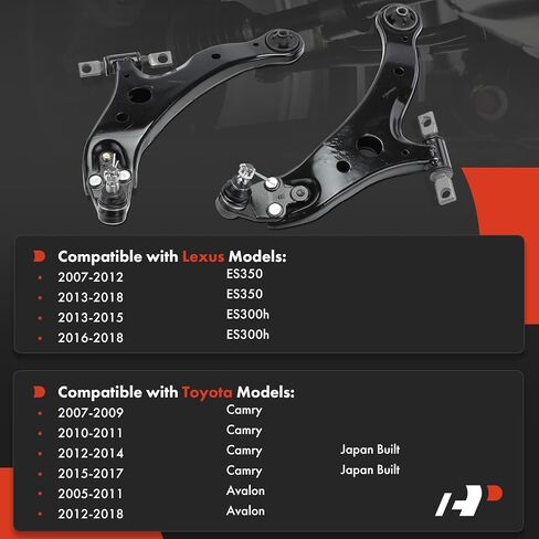 A-Premium 2 x Front Lower Control Arm, with Ball Joint & Bushing, Compatible with Toyota Camry 2007-2017, Avalon 2005-2018 & Lexus ES350 2007-2018, ES300h 2013-2018 in Saudi Arabia