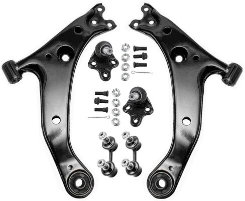 Detroit Axle - 6pc Front End Control Arms Kit for Toyota 1996-2002 Corolla, 1998-2002 Chevy Prizm, 1996-1997 Geo Prizm, 2 Lower Control Arms 2 Lower Ball Joints 2 Sway Bar Links Replacement in Saudi Arabia