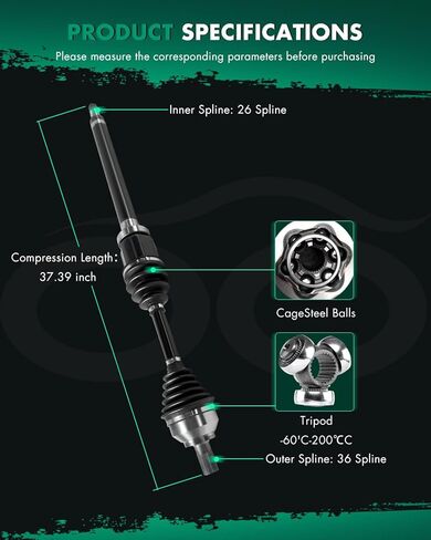 SCITOO Front Right Passenger Side CV Axle Shaft Assembly Fit for Volvo C30,for Volvo C70,for Volvo S40,for Volvo V50 2.4L,2.5L in Saudi Arabia