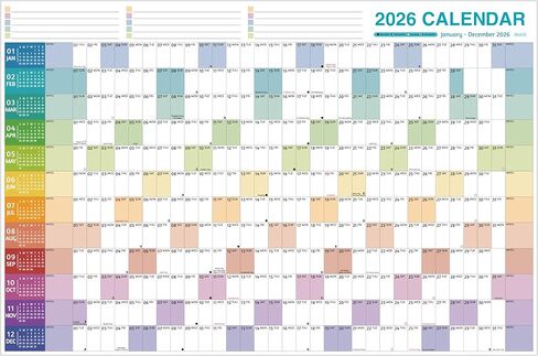 Yearly Wall Calendar 2026 - Large Yearly Calendar 2026, Jan 2026 - Dec 2026, 38.2'' x 25.2'' (Open), 2026 Calendar 12 Months, Yearly Wall Calendar with To-do Lists, Notes, Stickers, All At One Page in Saudi Arabia