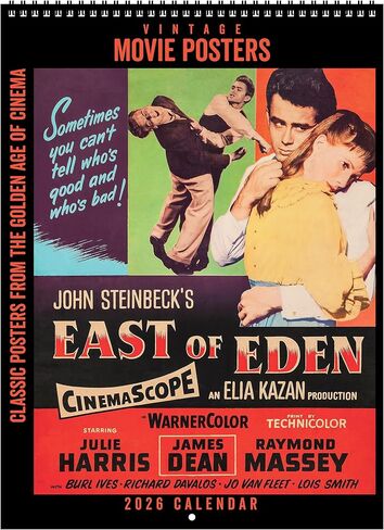 Asgard Press 2026 Vintage Movie Posters Deluxe Wall Calendar, 16 Months, Frame-Ready Classic Movie Poster Art with Commentary, 11"x30" (Size When Open) in Saudi Arabia