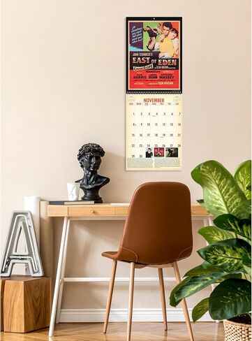 Asgard Press 2026 Vintage Movie Posters Deluxe Wall Calendar, 16 Months, Frame-Ready Classic Movie Poster Art with Commentary, 11"x30" (Size When Open) in Saudi Arabia
