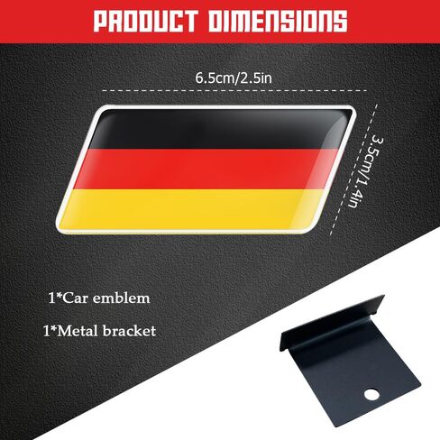 3D Germany Flag Emblem Badge, Aluminum Car Front Fender Badge Sign Emblem, Auto Stickers and Declaration Decals, Universal Exterior Decor Accessories for All Vehicles (Germany Flag2) in Saudi Arabia