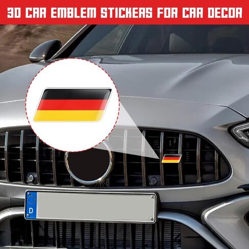 3D Germany Flag Emblem Badge, Aluminum Car Front Fender Badge Sign Emblem, Auto Stickers and Declaration Decals, Universal Exterior Decor Accessories for All Vehicles (Germany Flag2) in Saudi Arabia