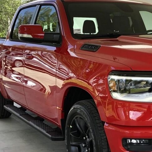 غطاء محرك السيارة بشعار الجانب الأيمن والأيسر، إطار أسود متوافق مع 2019-2022 Ram 1500، استبدل 68309877AA 68276336AA in Saudi Arabia