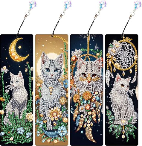 4 Pcs Dreamcatcher Butterfly Dragonfly Diamond Art Bookmarks Diamond Painting Bookmarks Diamond Painting Kits Book Markers for School Students, Adults, Book Accessories, Book Lovers Gifts in Saudi Arabia