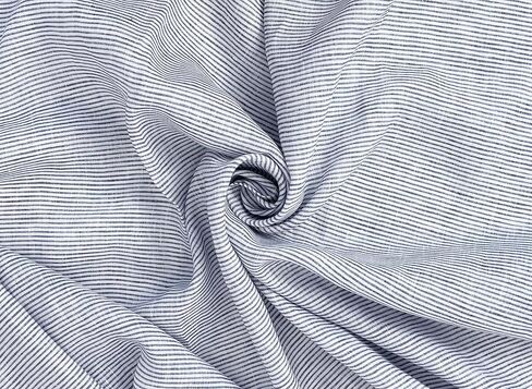 100% Linen Fabric – Lightweight Prewashed – Horizontal Stripe Patterns – Precut Style – Soft & Breathable – 52" Width – by The Linen Lab (Blue 6281, 1 Yard pre Cut) in Saudi Arabia