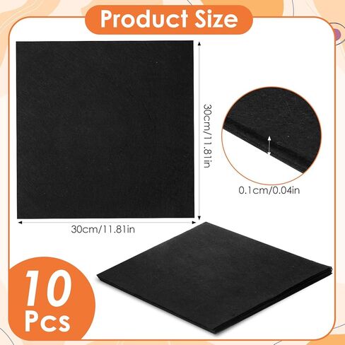 10 قطع 12 × 12 بوصة من صفائح النسيج اللباد للحرف اليدوية 1 مم مربعات سميكة ورق اللباد DIY للخياطة اليدوية قماش اللباد غير المنسوج (أبيض) in Kuwait