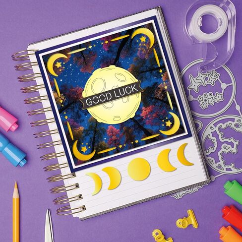 GLOBLELAND Moons Phase Corner Cutting Dies for Card Making Planet Cat and Bat Metal Die Cuts Star Leaves Plants Cuts Stencils for DIY Embossing Paper Cuts Scrapbooking Decor in Saudi Arabia