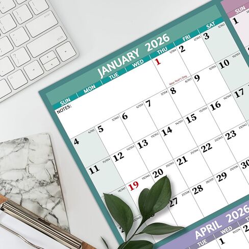 Yearly Wall Calendar 2026 - Large Yearly Calendar 2026 Vetical, Jan 2026 - Dec 2026, 33.7" x 45.1" (Open), 2026 Calendar, Large Wall Calendar 2026, Full Year Paper Calendar with Notes, Thicker Paper, Multi in Saudi Arabia