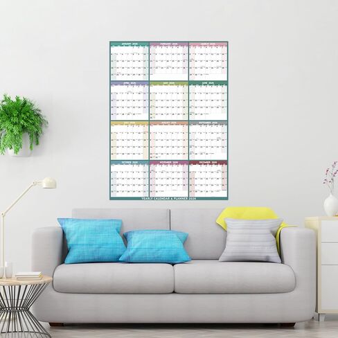 Yearly Wall Calendar 2026 - Large Yearly Calendar 2026 Vetical, Jan 2026 - Dec 2026, 33.7" x 45.1" (Open), 2026 Calendar, Large Wall Calendar 2026, Full Year Paper Calendar with Notes, Thicker Paper, Multi in Saudi Arabia