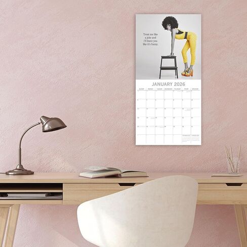 تقويم حائط مربع من The Gifted Stationery لمدة 16 شهرًا 2026-180 ملصقات وتقويم 2026 مع فن فكاهي ومخطط منزلي - مخطط معلق 2026 - سبتمبر 2025-ديسمبر 2026، 12 × 12 بوصة in Kuwait
