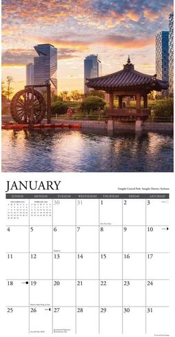 Willow Creek Press, Republic of Korea 2026 Wall Calendar, 12'' X 12'', 18-Month Calendar with Stapled Binding in Saudi Arabia