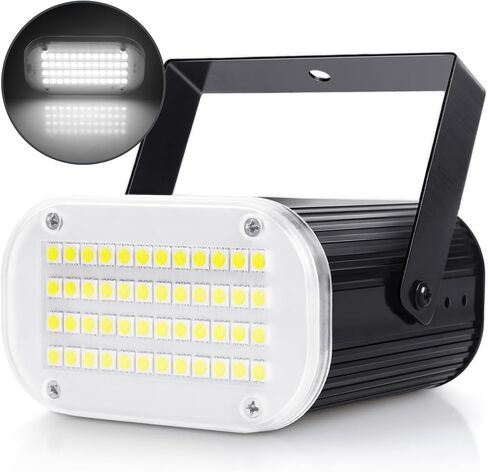 Mini Halloween White LED Strobe Light 2 Pack, Luditek Sound Activated - Flash Speed Adjustable Disco Lights w/ 48 Super Bright Party Lamp for Room Dance Parties DJ Karaoke Indoor Outdoor Decorations in Kuwait