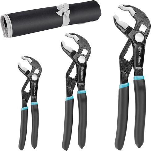 DURATECH Water Pump Pliers Set, Push-Lock Pliers Set, Upgrade Thicker Handle, 8-inch, 10-inch, 12-inch, Chrome Vanadium Steel, Organized in Pouch in Kuwait