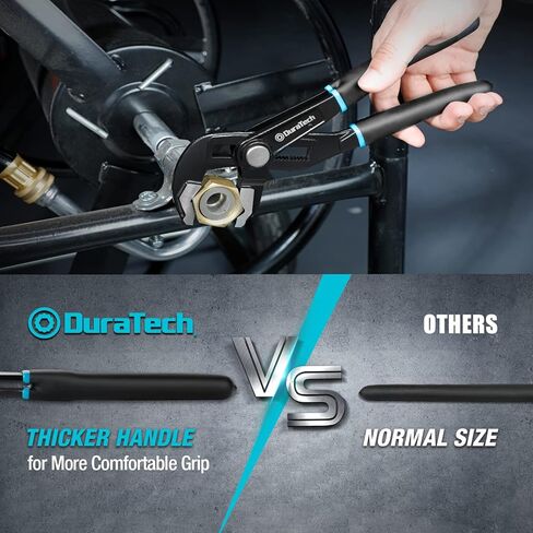 DURATECH Water Pump Pliers Set, Push-Lock Pliers Set, Upgrade Thicker Handle, 8-inch, 10-inch, 12-inch, Chrome Vanadium Steel, Organized in Pouch in Kuwait