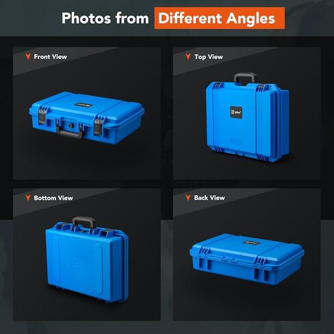 Lykus HC-3810 Waterproof Hard Case with Customizable Foam Insert, Interior Size 14.96x11.02x5.3 in, Suitable for camera,lens,drone,mic,flashlight,telescope,action cam,electronics,tools,and more in Kuwait