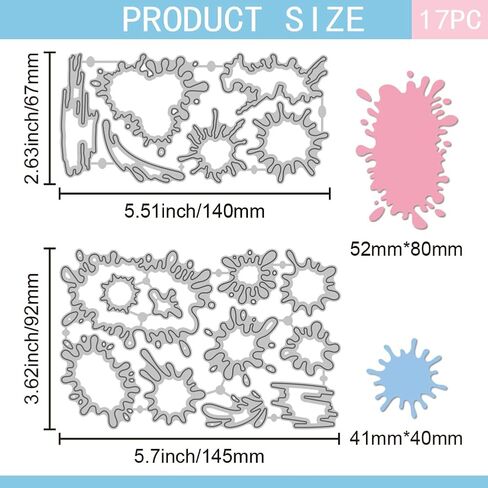 GLOBLELAND Painting Splatter Stains Cutting Dies for DIY Scrapbooking Metal Art Painting Cut Dies Stains Background Die Cuts for Card Making Embossing Photo Album Craft Decor in Saudi Arabia