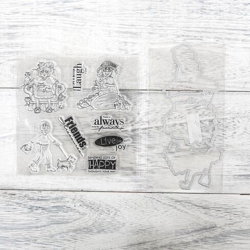 Birthday Girl Stamps and Die Cuts for Card Making Roses Flowers Transparent Silicone Clear Stamp and Metal Cutting Dies Sets for DIY Scrapbooking Paper Crafting Seals Decorative Supplies in Saudi Arabia