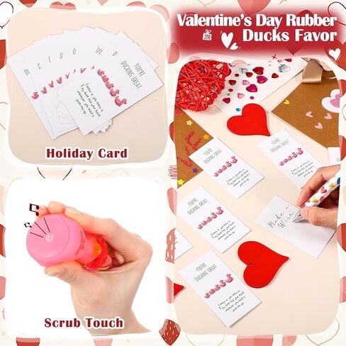 Deekin 30 مجموعة من مجموعة هدايا شكرًا لك، أنت تتخلص من بطاقات البهجة الرائعة، بط مطاطي صغير مع نظارات وقبعات مع أكياس الأورجانزا للبطاقات، لعبة كبيرة للرحلات البحرية للأطفال والطلاب وزملاء العمل (قبعة) in Kuwait