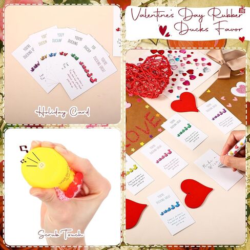 Deekin 30 Sets Thank You Gift Set You're Ducking Great Cheer up Cards Mini Rubber Ducks with Glasses and Hats with Card Organza Bags Bulk Toy for Cruises Kids Students Coworkers Exchange(Hat) in Saudi Arabia