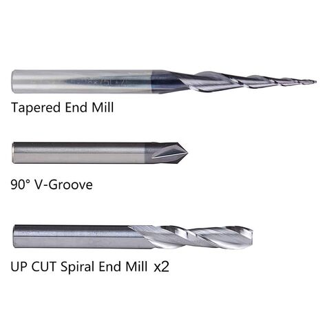 SpeTool 5 Pcs CNC Router Bit Sets Cabide Bit 1/4 Inch Shank Up Down Cut V Groove for Woodwork Beginner Engraving Slot in Kuwait