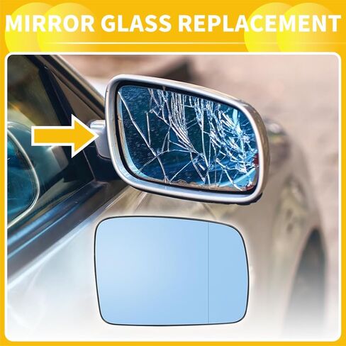 for Land for Rover LR3 2005-2009 Car Passenger Right Side Rearview Blue Tinted Mirror Glass Heated with Backing Plate in Saudi Arabia