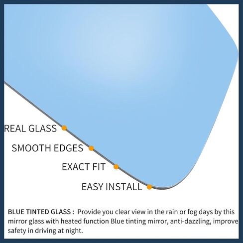 for Land for Rover LR3 2005-2009 Car Passenger Right Side Rearview Blue Tinted Mirror Glass Heated with Backing Plate in Saudi Arabia