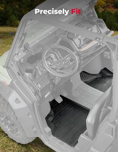 سجادات أرضية أمامية من KEMIMOTO قطعتان، متوافقة مع 2020-2025 Can-Am Defender وDefender MAX HD 5/7/8/9/10 TPE سجادات مطاطية مضادة للانزلاق في الصف الأول من الأرضية (مع قطع زاوية) in Saudi Arabia