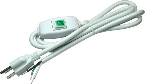 6ft 18 Gauge 3 Prong Heavy Duty Replacement Power Supply Cord Cable with　 Red Indicator Light　Inline Switch, NEMA 5-15 Plug US SJT 18AWG (10A) in Saudi Arabia