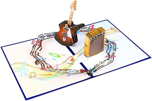 3D Guitar Pop Up Card Greeting Card All Occasion Card for Birthday Fathers Day and Guitar Lover in Saudi Arabia