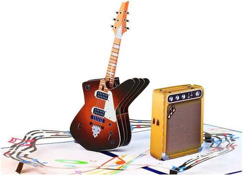 3D Guitar Pop Up Card Greeting Card All Occasion Card for Birthday Fathers Day and Guitar Lover in Saudi Arabia
