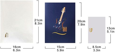 3D Guitar Pop Up Card Greeting Card All Occasion Card for Birthday Fathers Day and Guitar Lover in Saudi Arabia
